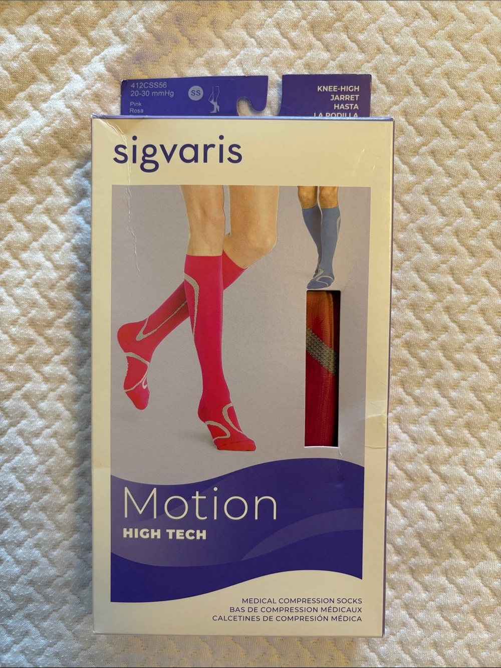 Sigvaris Motion High Tech Knee-High Compression Socks - Pink